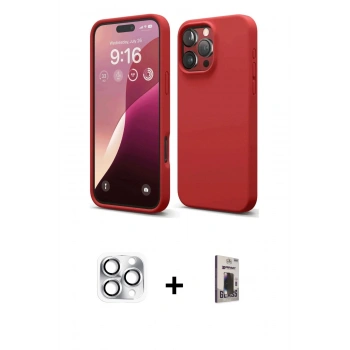 MARSİLYAN™- iPhone 16 Pro Max Kılıf Ahenk Serisi - Siyah Bilvis Hayalet Cam Ekran Koruyucu + Pers Alüminyum Kamera Lens - GS