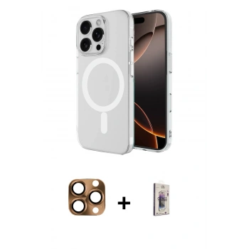 MARSİLYAN™- iPhone 16 Pro Max Kılıf Ahenk Yansıma Prime - Siyah Bilvis 3D Cam Ekran Koruyucu + Pers Alüminyum Kamera Lens - CLTM