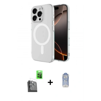 MARSİLYAN™- iPhone 16 Pro Max Kılıf Ahenk Yansıma Prime - Siyah Joko Magic 5D Cam + Raze Metal Kamera Lens - SH