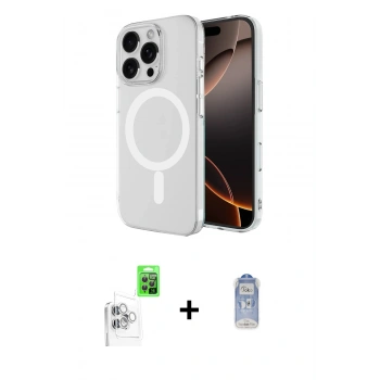 MARSİLYAN™- iPhone 16 Pro Max Kılıf Ahenk Yansıma Prime - Siyah Joko Magic 5D Cam + Raze Metal Kamera Lens - BZ