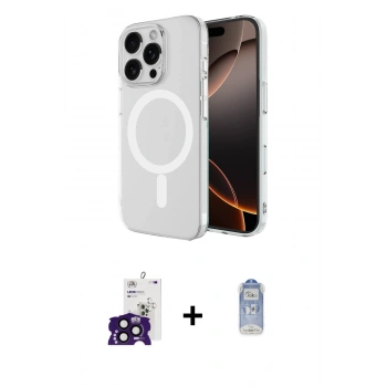 MARSİLYAN™- iPhone 16 Pro Max Kılıf Ahenk Yansıma Prime - Siyah Joko Magic 5D Cam + Bilvis Titan Kamera Lens - SH