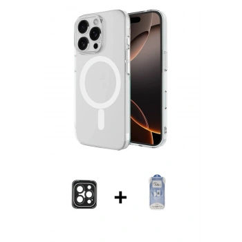 MARSİLYAN™- iPhone 16 Pro Max Kılıf Ahenk Yansıma Prime - Siyah Joko Magic 5D Cam + PVD Metal Kamera Lens - SH
