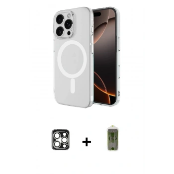 MARSİLYAN™- iPhone 16 Pro Max Kılıf Ahenk Yansıma Prime - Siyah Joko Magic 5D Hayalet Cam + PVD Metal Kamera Lens - GS