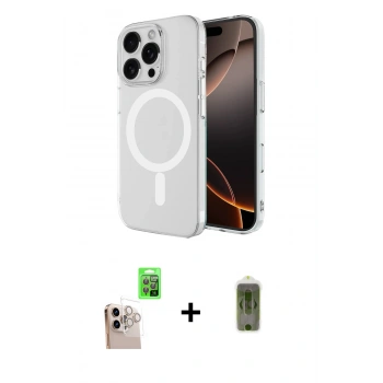 MARSİLYAN™- iPhone 16 Pro Max Kılıf Ahenk Yansıma Prime - Siyah Joko Magic 5D Hayalet Cam + Raze Metal Kamera Lens - NLGY