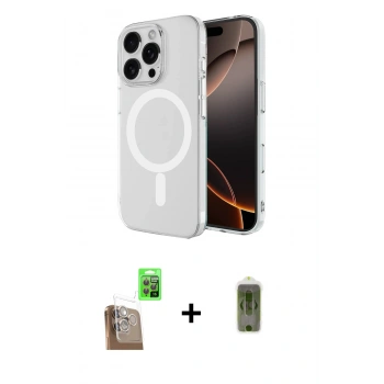 MARSİLYAN™- iPhone 16 Pro Max Kılıf Ahenk Yansıma Prime - Siyah Joko Magic 5D Hayalet Cam + Raze Metal Kamera Lens - CLTM