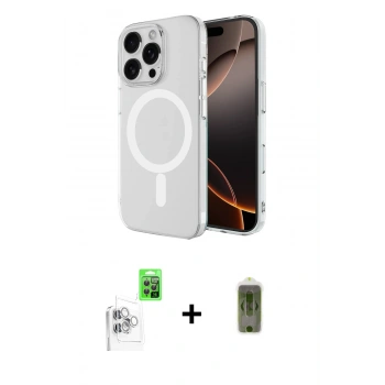 MARSİLYAN™- iPhone 16 Pro Max Kılıf Ahenk Yansıma Prime - Siyah Joko Magic 5D Hayalet Cam + Raze Metal Kamera Lens - BZ