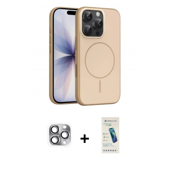 MARSİLYAN™- iPhone 16 Pro Max Kılıf Atlas Asil Prime - Şeffaf Pasifik Cam Ekran Koruyucu + Pers Alüminyum Kamera Lens - GI