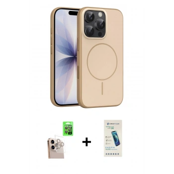 MARSİLYAN™- iPhone 16 Pro Max Kılıf Atlas Asil Prime - Şeffaf Pasifik Cam Ekran Koruyucu + Raze Metal Kamera Lens - NLGY