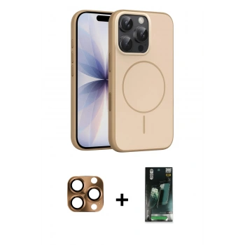 MARSİLYAN™- iPhone 16 Pro Max Kılıf Atlas Asil Prime - Siyah 360 Mat Full Body Arka Koruyucu + Pers Alüminyum Kamera Lens - CLTM