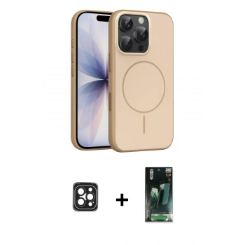 MARSİLYAN™- iPhone 16 Pro Max Kılıf Atlas Asil Prime - Siyah 360 Mat Full Body Arka Koruyucu + PVD Metal Kamera Lens - SH