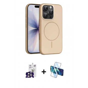 MARSİLYAN™- iPhone 16 Pro Max Kılıf Atlas Asil Prime - Siyah 3D Antistatik Cam Ekran Koruyucu + Bilvis Titan Kamera Lens - TMGI