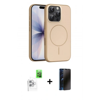 MARSİLYAN™- iPhone 16 Pro Max Kılıf Atlas Asil Prime - Siyah 3D Antistatik Hayalet Cam Ekran Koruyucu + Raze Metal Kamera Lens - BZ