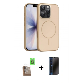 MARSİLYAN™- iPhone 16 Pro Max Kılıf Atlas Asil Prime - Siyah 3D Antistatik Hayalet Cam Ekran Koruyucu + Raze Metal Kamera Lens - CLTM