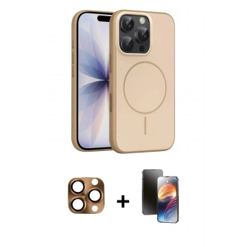 MARSİLYAN™- iPhone 16 Pro Max Kılıf Atlas Asil Prime - Siyah 3D Antistatik Mat Seramik Nano Ekran Koruyucu + Pers Alüminyum Kamera Lens - CLTM