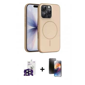 MARSİLYAN™- iPhone 16 Pro Max Kılıf Atlas Asil Prime - Siyah 3D Antistatik Mat Seramik Nano Ekran Koruyucu + Bilvis Titan Kamera Lens - SH