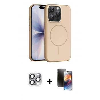 MARSİLYAN™- iPhone 16 Pro Max Kılıf Atlas Asil Prime - Siyah 3D Antistatik Mat Seramik Nano Ekran Koruyucu + Pers Alüminyum Kamera Lens - GI