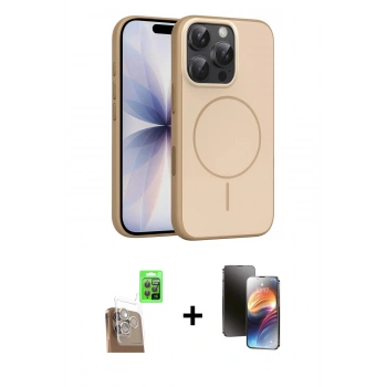 MARSİLYAN™- iPhone 16 Pro Max Kılıf Atlas Asil Prime - Siyah 3D Antistatik Mat Seramik Nano Ekran Koruyucu + Raze Metal Kamera Lens - CLTM