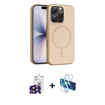 MARSİLYAN™- iPhone 16 Pro Max Kılıf Atlas Asil Prime - Siyah 3D Antistatik Seramik Nano Ekran Koruyucu + Bilvis Titan Kamera Lens - SH