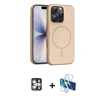 MARSİLYAN™- iPhone 16 Pro Max Kılıf Atlas Asil Prime - Siyah 3D Antistatik Seramik Nano Ekran Koruyucu + PVD Metal Kamera Lens - GS
