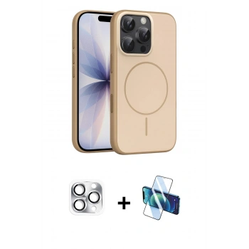 MARSİLYAN™- iPhone 16 Pro Max Kılıf Atlas Asil Prime - Siyah 3D Antistatik Seramik Nano Ekran Koruyucu + Pers Alüminyum Kamera Lens - GS