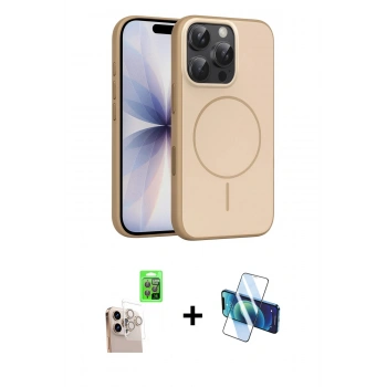 MARSİLYAN™- iPhone 16 Pro Max Kılıf Atlas Asil Prime - Siyah 3D Antistatik Seramik Nano Ekran Koruyucu + Raze Metal Kamera Lens - NLGY