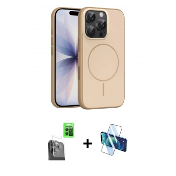 MARSİLYAN™- iPhone 16 Pro Max Kılıf Atlas Asil Prime - Siyah 3D Antistatik Seramik Nano Ekran Koruyucu + Raze Metal Kamera Lens - SH