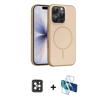 MARSİLYAN™- iPhone 16 Pro Max Kılıf Atlas Asil Prime - Siyah 3D Antistatik Seramik Nano Ekran Koruyucu + PVD Metal Kamera Lens - SH