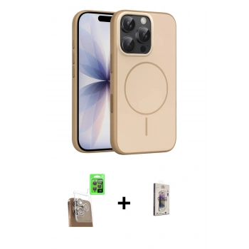 MARSİLYAN™- iPhone 16 Pro Max Kılıf Atlas Asil Prime - Siyah Bilvis 3D Cam Ekran Koruyucu + Raze Metal Kamera Lens - CLTM