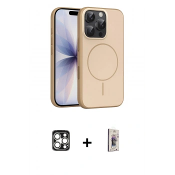 MARSİLYAN™- iPhone 16 Pro Max Kılıf Atlas Asil Prime - Siyah Bilvis 3D Cam Ekran Koruyucu + PVD Metal Kamera Lens - GS