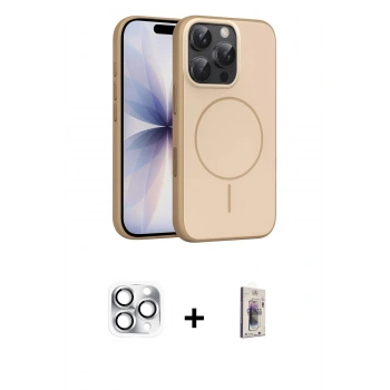 MARSİLYAN™- iPhone 16 Pro Max Kılıf Atlas Asil Prime - Siyah Bilvis 3D Cam Ekran Koruyucu + Pers Alüminyum Kamera Lens - GS