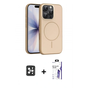 MARSİLYAN™- iPhone 16 Pro Max Kılıf Atlas Asil Prime - Siyah Bilvis 3X AR HD Cam Ekran Koruyucu + PVD Metal Kamera Lens - SH