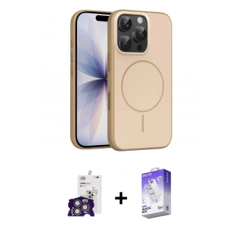 MARSİLYAN™- iPhone 16 Pro Max Kılıf Atlas Asil Prime - Siyah Bilvis 5in1 3D Magic Cam Ekran Koruyucu + Bilvis Titan Kamera Lens - GS