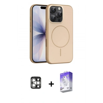 MARSİLYAN™- iPhone 16 Pro Max Kılıf Atlas Asil Prime - Siyah Bilvis 5in1 3D Magic Cam Ekran Koruyucu + PVD Metal Kamera Lens - GS