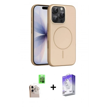 MARSİLYAN™- iPhone 16 Pro Max Kılıf Atlas Asil Prime - Siyah Bilvis 5in1 3D Magic Cam Ekran Koruyucu + Raze Metal Kamera Lens - NLGY