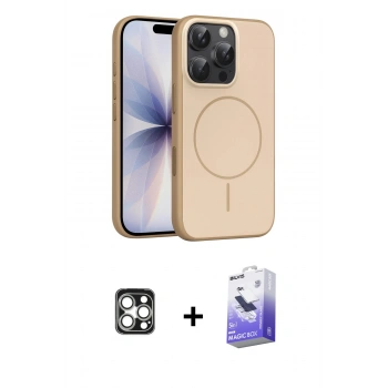 MARSİLYAN™- iPhone 16 Pro Max Kılıf Atlas Asil Prime - Siyah Bilvis 5in1 5D Magic Hayalet Cam Ekran Koruyucu + PVD Metal Kamera Lens - GS