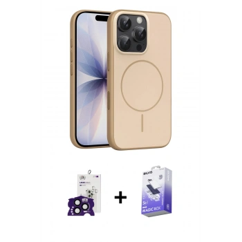 MARSİLYAN™- iPhone 16 Pro Max Kılıf Atlas Asil Prime - Siyah Bilvis 5in1 5D Magic Hayalet Cam Ekran Koruyucu + Bilvis Titan Kamera Lens - SH