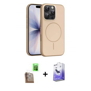 MARSİLYAN™- iPhone 16 Pro Max Kılıf Atlas Asil Prime - Siyah Bilvis 5in1 5D Magic Hayalet Cam Ekran Koruyucu + Raze Metal Kamera Lens - CLTM
