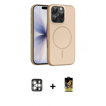 MARSİLYAN™- iPhone 16 Pro Max Kılıf Atlas Asil Prime - Siyah Buffer Cam Ekran Koruyucu + PVD Metal Kamera Lens - GS