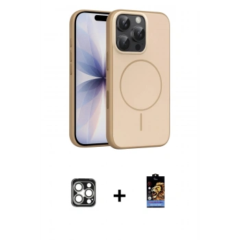 MARSİLYAN™- iPhone 16 Pro Max Kılıf Atlas Asil Prime - Siyah Buffer Hayalet Cam Ekran Koruyucu + PVD Metal Kamera Lens - GS