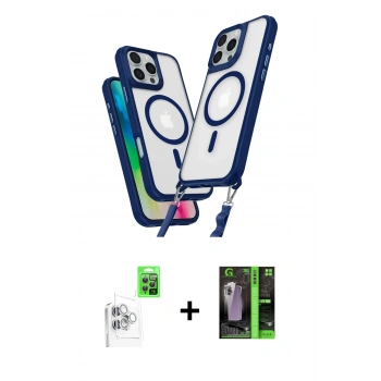 MARSİLYAN™- iPhone 16 Pro Max Kılıf Atlas Doku Koleksiyonu - Şeffaf 360 Full Body Arka Koruyucu + Raze Metal Kamera Lens - BZ
