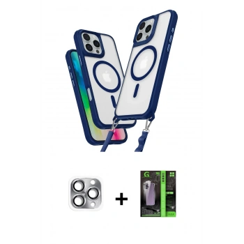 MARSİLYAN™- iPhone 16 Pro Max Kılıf Atlas Doku Koleksiyonu - Şeffaf 360 Full Body Arka Koruyucu + Pers Alüminyum Kamera Lens - GI