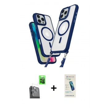 MARSİLYAN™- iPhone 16 Pro Max Kılıf Atlas Doku Koleksiyonu - Şeffaf Pasifik Cam Ekran Koruyucu + Raze Metal Kamera Lens - SH