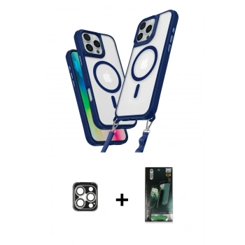 MARSİLYAN™- iPhone 16 Pro Max Kılıf Atlas Doku Koleksiyonu - Siyah 360 Mat Full Body Arka Koruyucu + PVD Metal Kamera Lens - GS