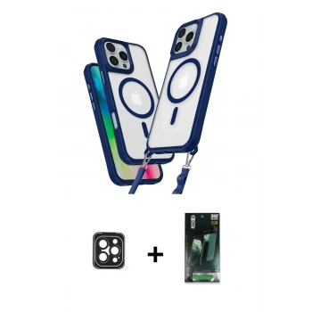MARSİLYAN™- iPhone 16 Pro Max Kılıf Atlas Doku Koleksiyonu - Siyah 360 Mat Full Body Arka Koruyucu + PVD Metal Kamera Lens - SH