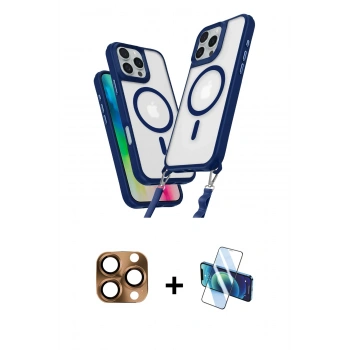 MARSİLYAN™- iPhone 16 Pro Max Kılıf Atlas Doku Koleksiyonu - Siyah 3D Antistatik Cam Ekran Koruyucu + Pers Alüminyum Kamera Lens - CLTM