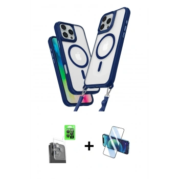 MARSİLYAN™- iPhone 16 Pro Max Kılıf Atlas Doku Koleksiyonu - Siyah 3D Antistatik Cam Ekran Koruyucu + Raze Metal Kamera Lens - SH