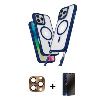 MARSİLYAN™- iPhone 16 Pro Max Kılıf Atlas Doku Koleksiyonu - Siyah 3D Antistatik Hayalet Cam Ekran Koruyucu + Pers Alüminyum Kamera Lens - CLTM