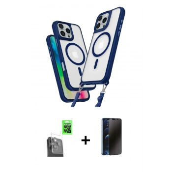 MARSİLYAN™- iPhone 16 Pro Max Kılıf Atlas Doku Koleksiyonu - Siyah 3D Antistatik Hayalet Cam Ekran Koruyucu + Raze Metal Kamera Lens - SH