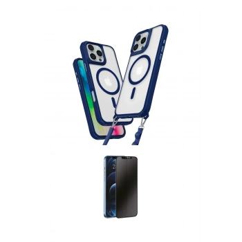 MARSİLYAN™- iPhone 16 Pro Max Kılıf Atlas Doku Koleksiyonu - Siyah 3D Antistatik Hayalet Cam Ekran Koruyucu