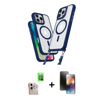 MARSİLYAN™- iPhone 16 Pro Max Kılıf Atlas Doku Koleksiyonu - Siyah 3D Antistatik Mat Seramik Nano Ekran Koruyucu + Raze Metal Kamera Lens - NLGY